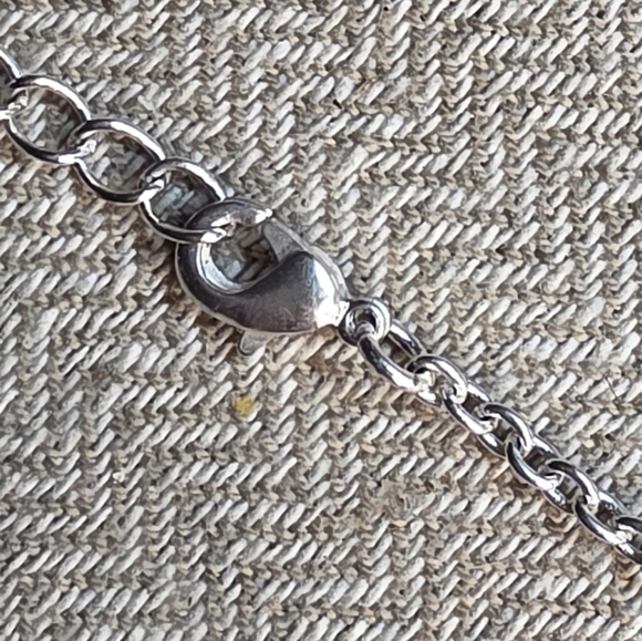 Sterling Silver Moth Pendant Necklace Moon Stone Center - Picture 2 of 5